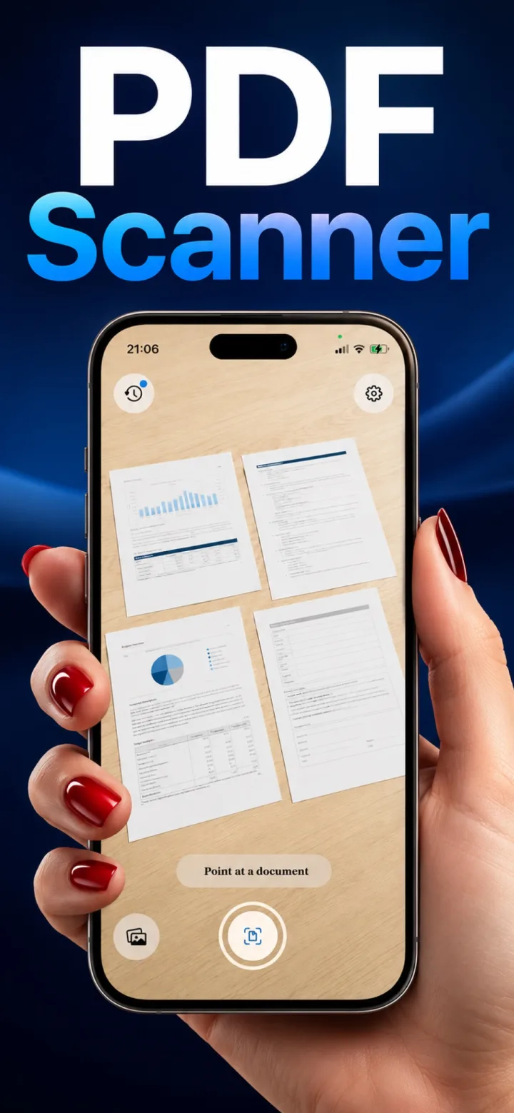 Lumi PDF Scanner app — Point, Hold Steady, Scanned